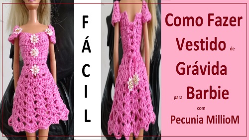 miniaturabarbieartesanatoemaispecuniamilliomcroche: Como Fazer Vestido de  Grávida Para Barbie Com Pecunia MillioM